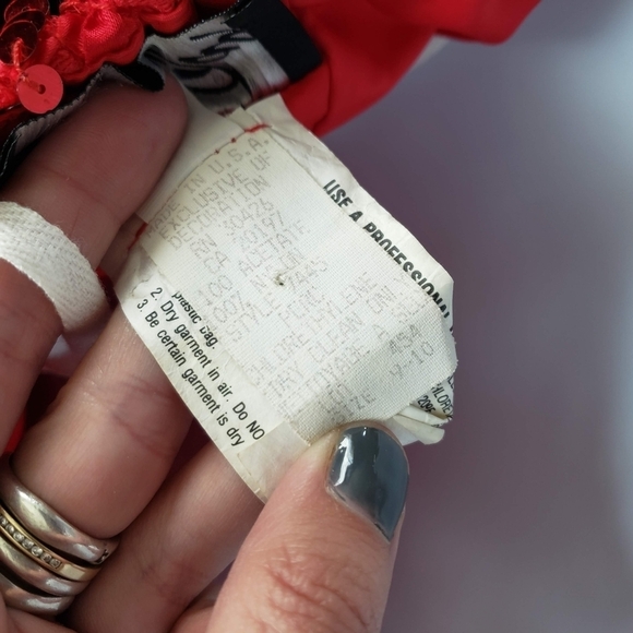 Bari-Jay Vintage Women's Red Sequin Halter Top Mini Dress Scallop Formal Fancy - Picture 6 of 14